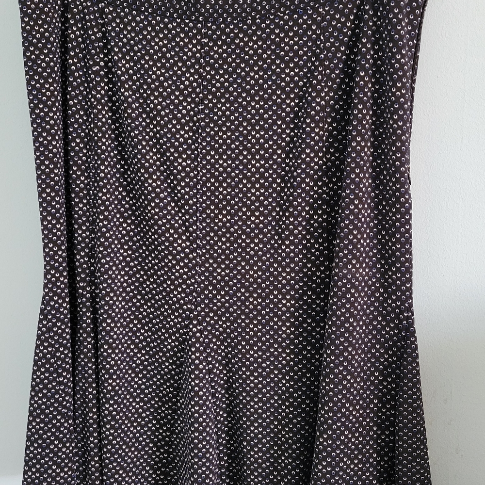 Talbots skirt Black w/blue dots 14w